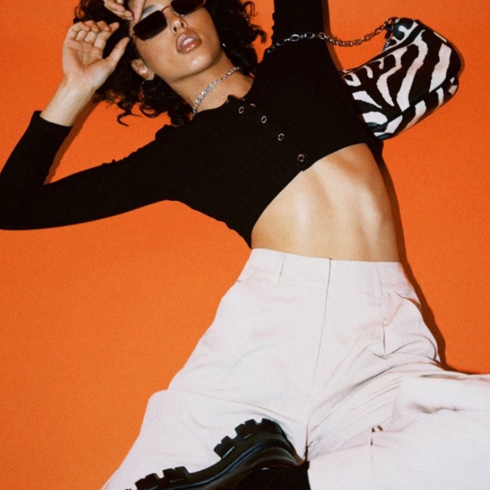 Black Princess Polly Crop Top